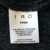 IRO Colorblock Sweater Piper Charcoal/Black Alpaca-Blend Ribbed Knit Size Medium