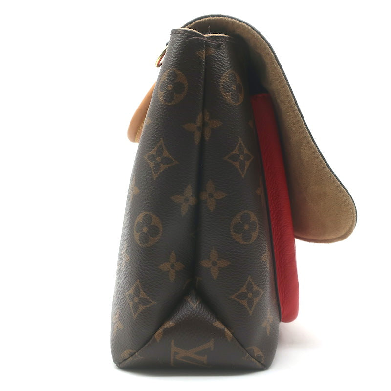 Louis Vuitton Marignan Coquelicot Monogram Satchel Brown/Red Crossbody Bag