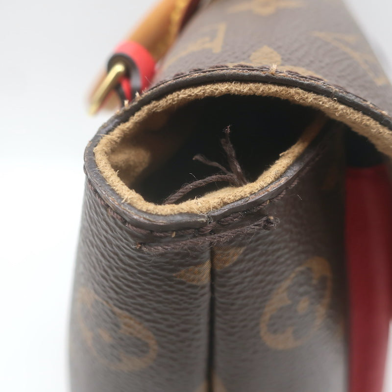 Louis Vuitton Marignan Coquelicot Monogram Satchel Brown/Red Crossbody Bag