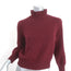 Co Ruffle Neck Sweater Cranberry Wool-Cashmere Size Small