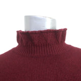 Co Ruffle Neck Sweater Cranberry Wool-Cashmere Size Small