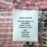 Veronica Beard Lowell Blouse Pink Paisley Print Silk Size 6 Long Sleeve Top