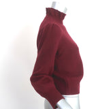 Co Ruffle Neck Sweater Cranberry Wool-Cashmere Size Small