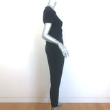 Brunello Cucinelli Pleated-Side Midi Dress Navy Stretch Wool Size Medium