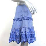 Alexis Rafaella Embroidered Gingham Mini Skirt Blue Size Large