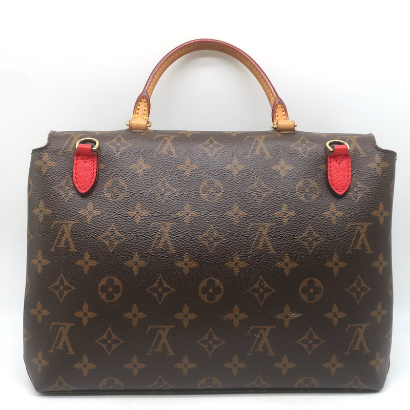 Louis Vuitton Marignan Coquelicot Monogram Satchel Brown/Red Crossbody Bag