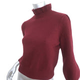 Co Ruffle Neck Sweater Cranberry Wool-Cashmere Size Small