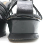 Yves Saint Laurent Fisherman Tribute Platform Sandals Black Leather Size 38.5