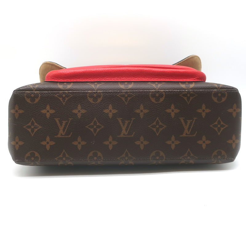 Louis Vuitton Marignan Coquelicot Monogram Satchel Brown/Red Crossbody Bag