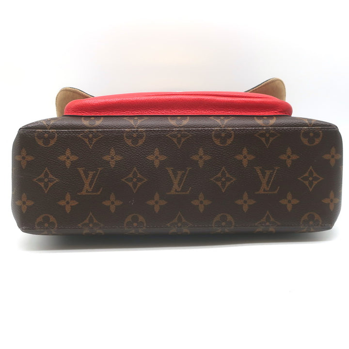 Louis Vuitton Marignan Coquelicot Monogram Satchel Brown/Red Crossbody Bag
