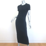 Brunello Cucinelli Pleated-Side Midi Dress Navy Stretch Wool Size Medium