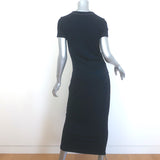 Brunello Cucinelli Pleated-Side Midi Dress Navy Stretch Wool Size Medium