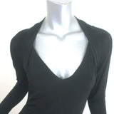 Roberto Cavalli Gold-Embellished Dress Black Pleated Stretch Jersey Size 42 NEW