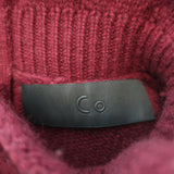 Co Ruffle Neck Sweater Cranberry Wool-Cashmere Size Small