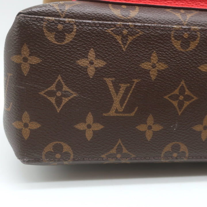 Louis Vuitton Marignan Coquelicot Monogram Satchel Brown/Red Crossbody Bag