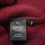 Co Ruffle Neck Sweater Cranberry Wool-Cashmere Size Small
