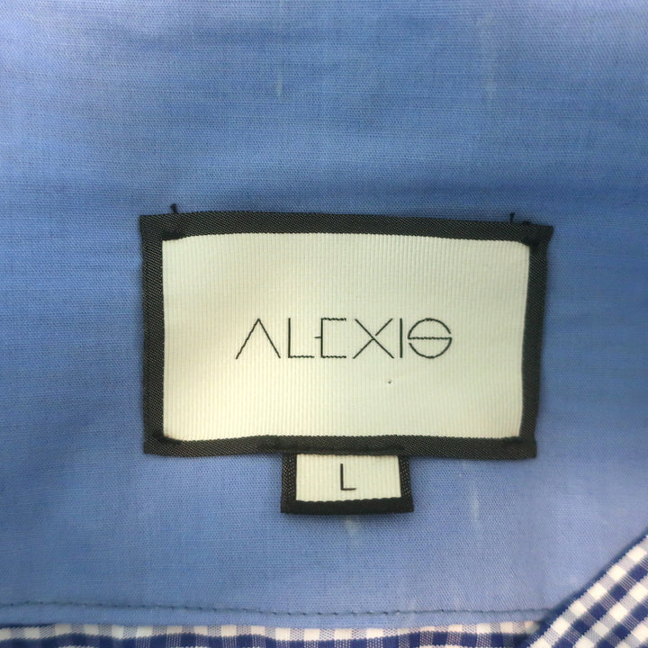 Alexis Rafaella Embroidered Gingham Mini Skirt Blue Size Large