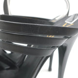 Yves Saint Laurent Fisherman Tribute Platform Sandals Black Leather Size 38.5