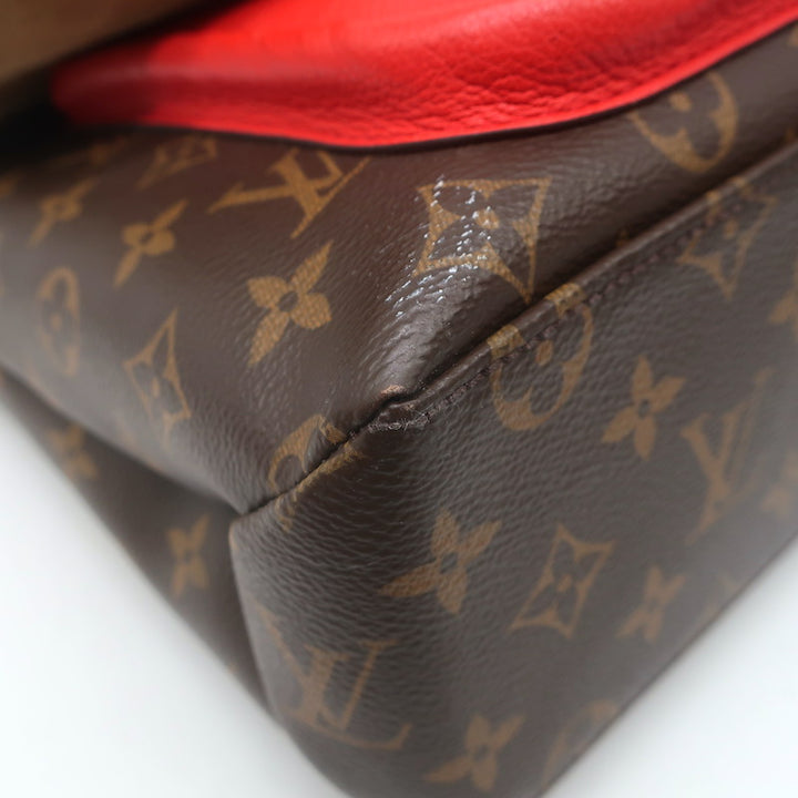 Louis Vuitton Marignan Coquelicot Monogram Satchel Brown/Red Crossbody Bag