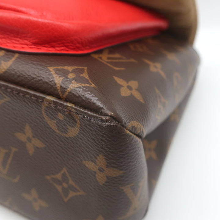 Louis Vuitton Marignan Coquelicot Monogram Satchel Brown/Red Crossbody Bag