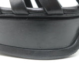 Yves Saint Laurent Fisherman Tribute Platform Sandals Black Leather Size 38.5