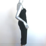 Cinq a Sept Open Back Midi Dress Cairen Black Stretch Cady Size 0