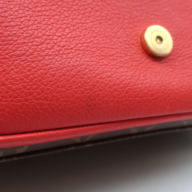 Louis Vuitton Marignan Coquelicot Monogram Satchel Brown/Red Crossbody Bag