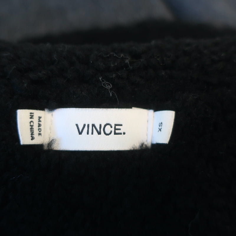 Vince Shearling Vest Navy &amp; Black Size Extra Small