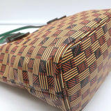 Moreau x Wunderkind Mini Saint Tropez Tote Bag Brown Printed Coated Canvas NEW