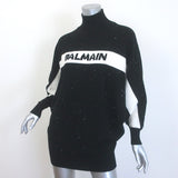 Balmain Kids Sequined Logo Sweater Dress Black Size 14 Womens Extra Small