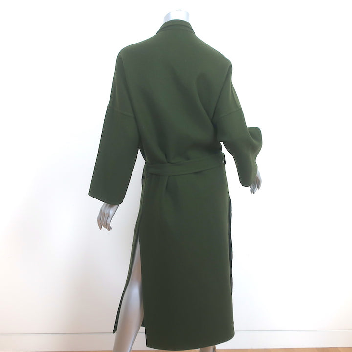 Celine Cashmere Belted Coat Forest Green Size 34