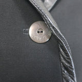 Gucci Tom Ford Leather-Trim Blazer Jacket Black Wool Size 38