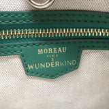 Moreau x Wunderkind Mini Saint Tropez Tote Bag Brown Printed Coated Canvas NEW