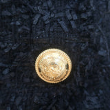 Balmain Button-Embellished Asymmetric Tweed Mini Skirt Black Size 34