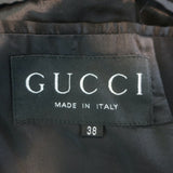 Gucci Tom Ford Leather-Trim Blazer Jacket Black Wool Size 38