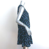 Stella McCartney Drop Waist Mini Dress Black Floral Print Silk Size 38
