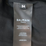 Balmain Button-Embellished Asymmetric Tweed Mini Skirt Black Size 34