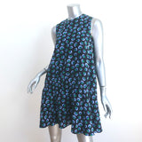 Stella McCartney Drop Waist Mini Dress Black Floral Print Silk Size 38