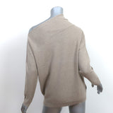 Brunello Cucinelli Off the Shoulder Cashmere Sweater Taupe Size Extra Small