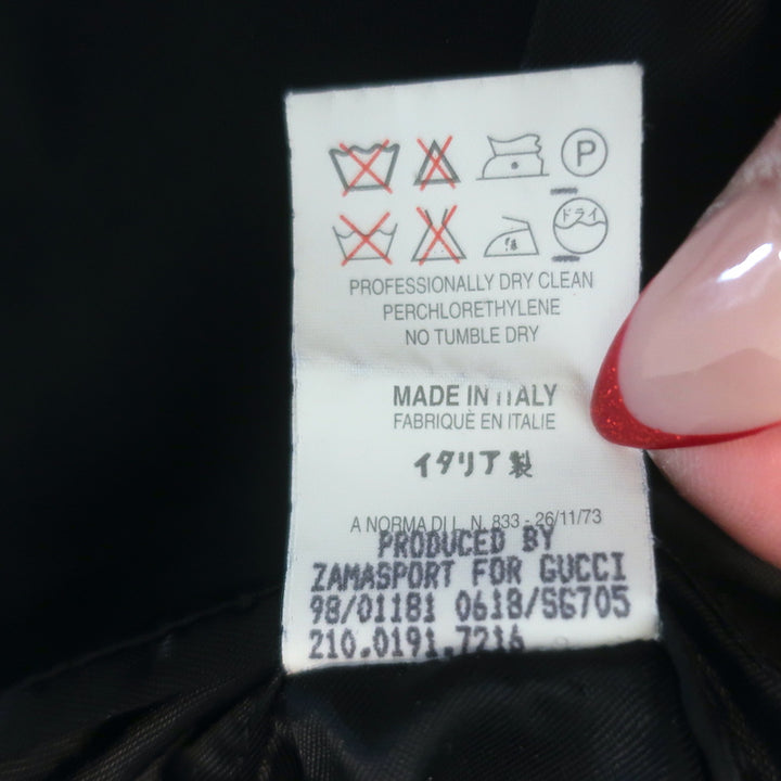 Gucci Tom Ford Leather-Trim Blazer Jacket Black Wool Size 38