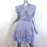 Veronica Beard Mahita Striped Ruffle Dress Blue/White Cotton Size 12