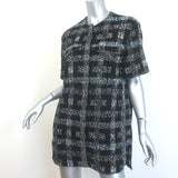 Chanel 17A Sequined Knit Short Sleeve Tunic Mini Dress Black Size 38