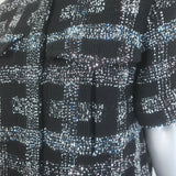 Chanel 17A Sequined Knit Short Sleeve Tunic Mini Dress Black Size 38