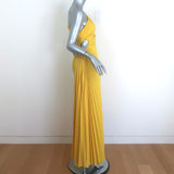 A.L.C. Delfina Pleated One-Shoulder Cutout Midi Dress Yellow Size 4 NEW