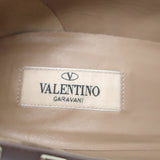 Valentino Rockstud Pointed Toe Pumps Black & Poudre Leather Size 39