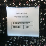 Chanel 17A Sequined Knit Short Sleeve Tunic Mini Dress Black Size 38