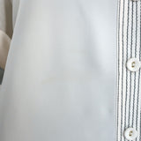 Zimmermann Contrast-Stitch Shirt Cream Silk Size 3 Short Sleeve Blouse