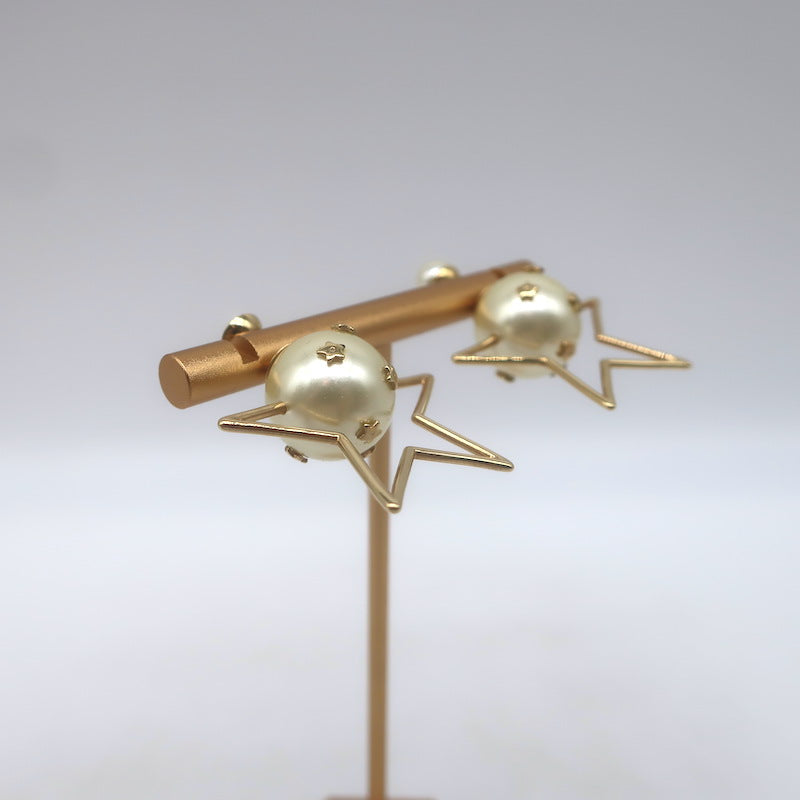 Christian Dior Pearl Star Tribales Earrings