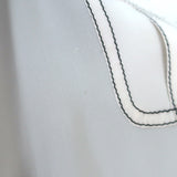 Zimmermann Contrast-Stitch Shirt Cream Silk Size 3 Short Sleeve Blouse
