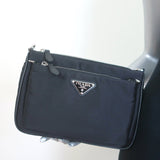 Prada Re-Nylon 2-in-1 Chain Strap Shoulder Bag Black Small Crossbody NEW
